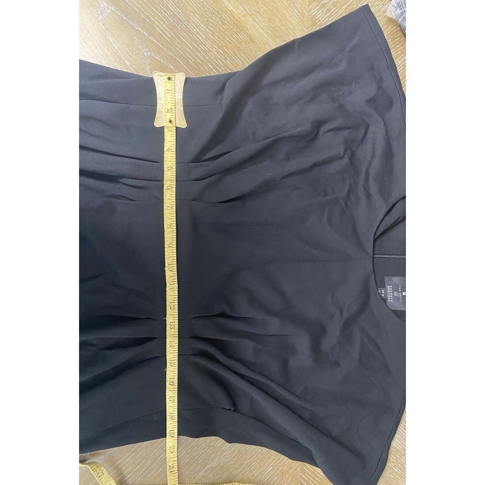 Lisa Perry Barneys Womens Maxi Dress Sz 12 Black Stretch Column‎ Pockets Career - Picture 10 of 11